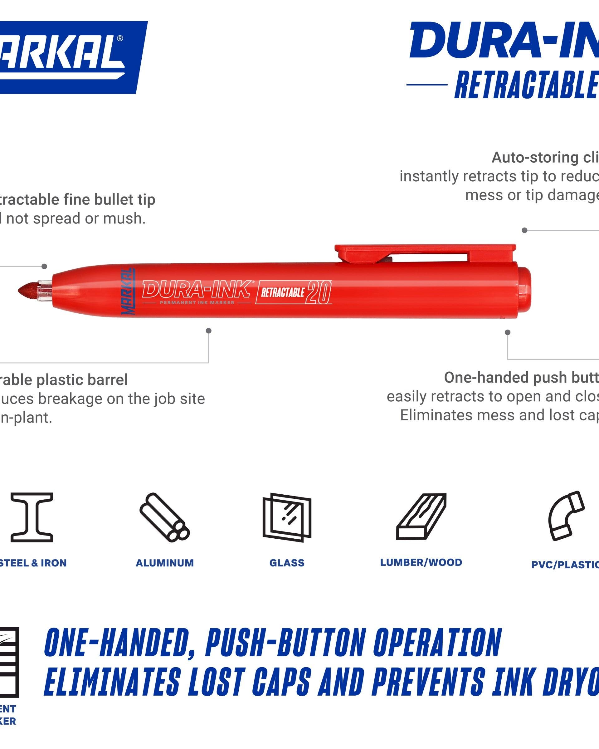 Dura-Ink+ 20 (Retractable) (Kırmızı)