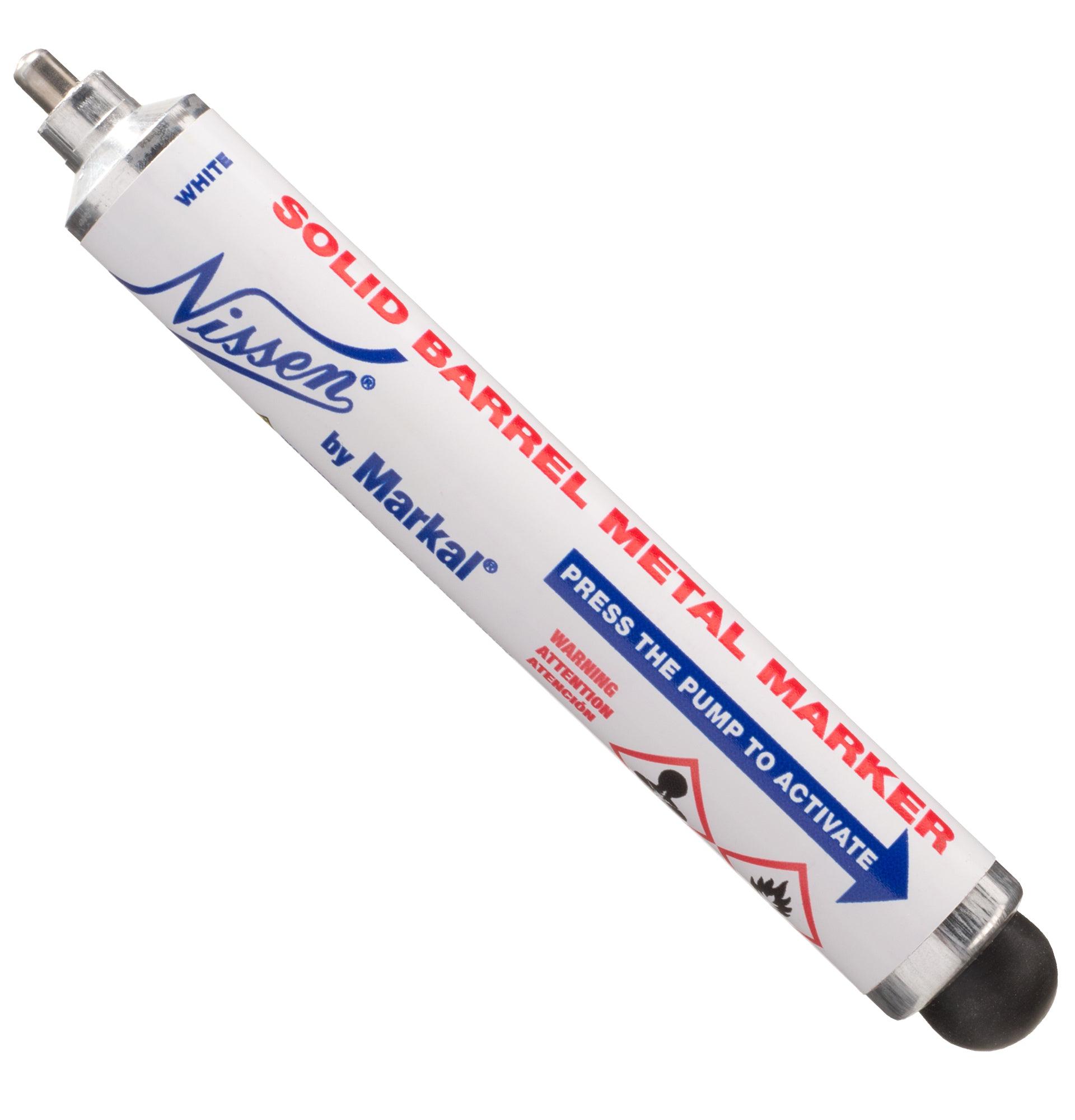 Nissen Solid Barrel Metal Marker (Beyaz)