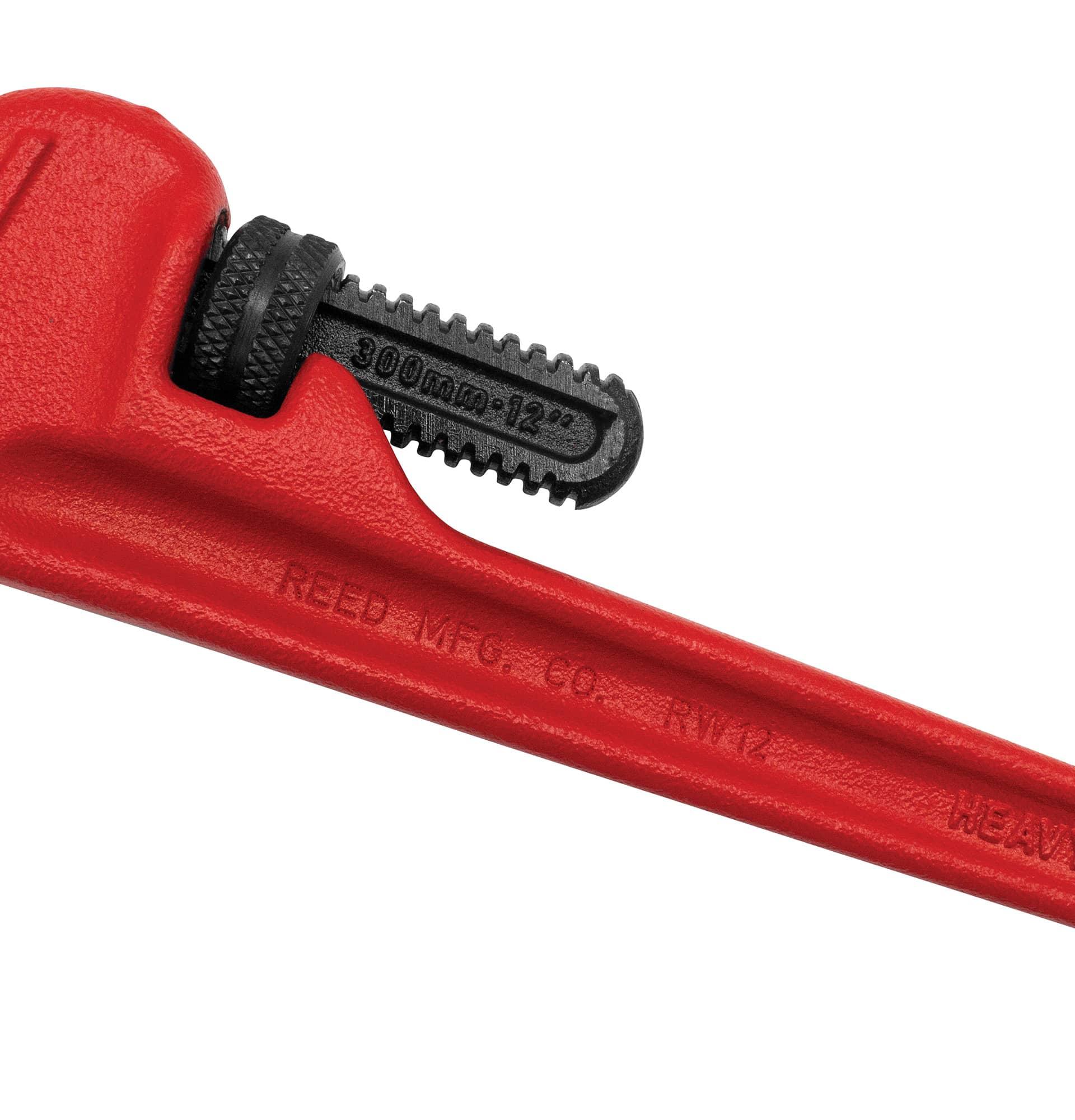 Ağır Hizmet Tipi Düz Boru Anahtar, 12 inç OAL, 1/8 to 2 inç Jaw, Kanca Jaw