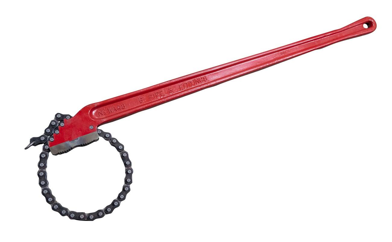 Heavy-Duty Chain Wrench, 1 to 6 in Pipe, 44 in OAL